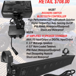 27″ Soundbar and Rocker Switch Bluetooth Controller (6 Speaker, 200w)