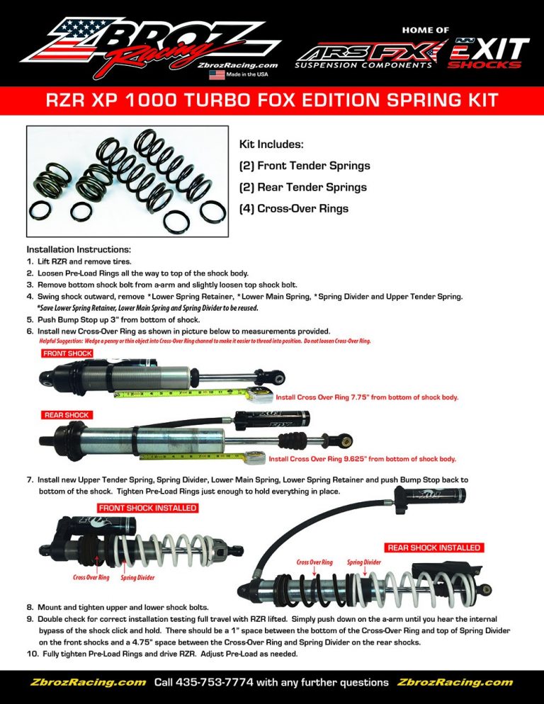 RZR XP 1000/TURBO Spring Kits by ZBROZ - Image 2