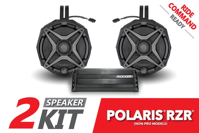 2019-2022 Polaris RZR SSV Works 2-Speaker Cage-Mounted Plug-&-Play System for Ride Command