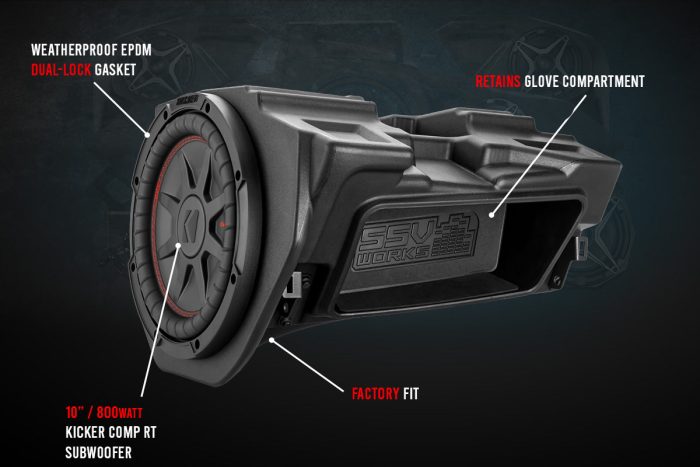 2014-2018 Polaris RZR Kicker 10in Subwoofer Plug-&-Play Kit for Ride Command