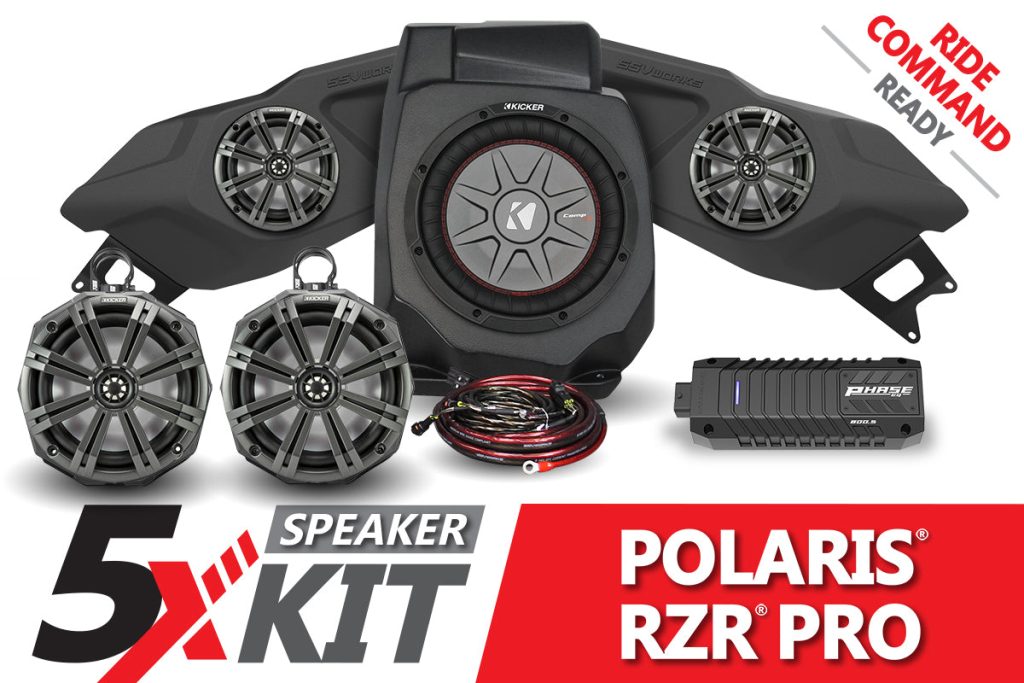 2020-2023 Polaris RZR Pro Phase X Kicker 5-Speaker Plug-&-Play System for Ride Command